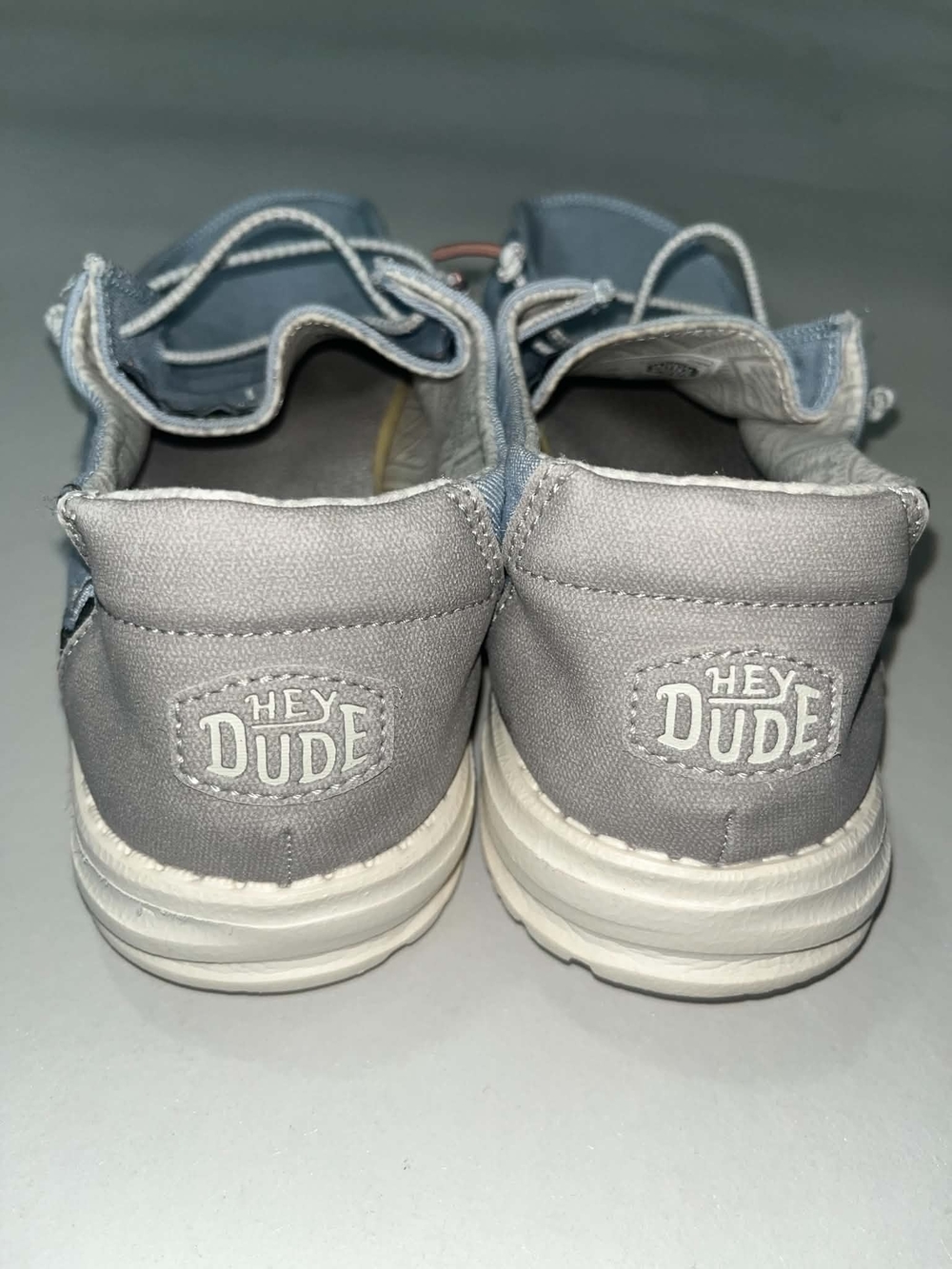 Hey Dude Kids Gray Canvas Slip-On Sneakers with White Soles